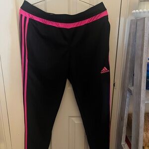 Adidas Kids Joggers Black with Pink Accents